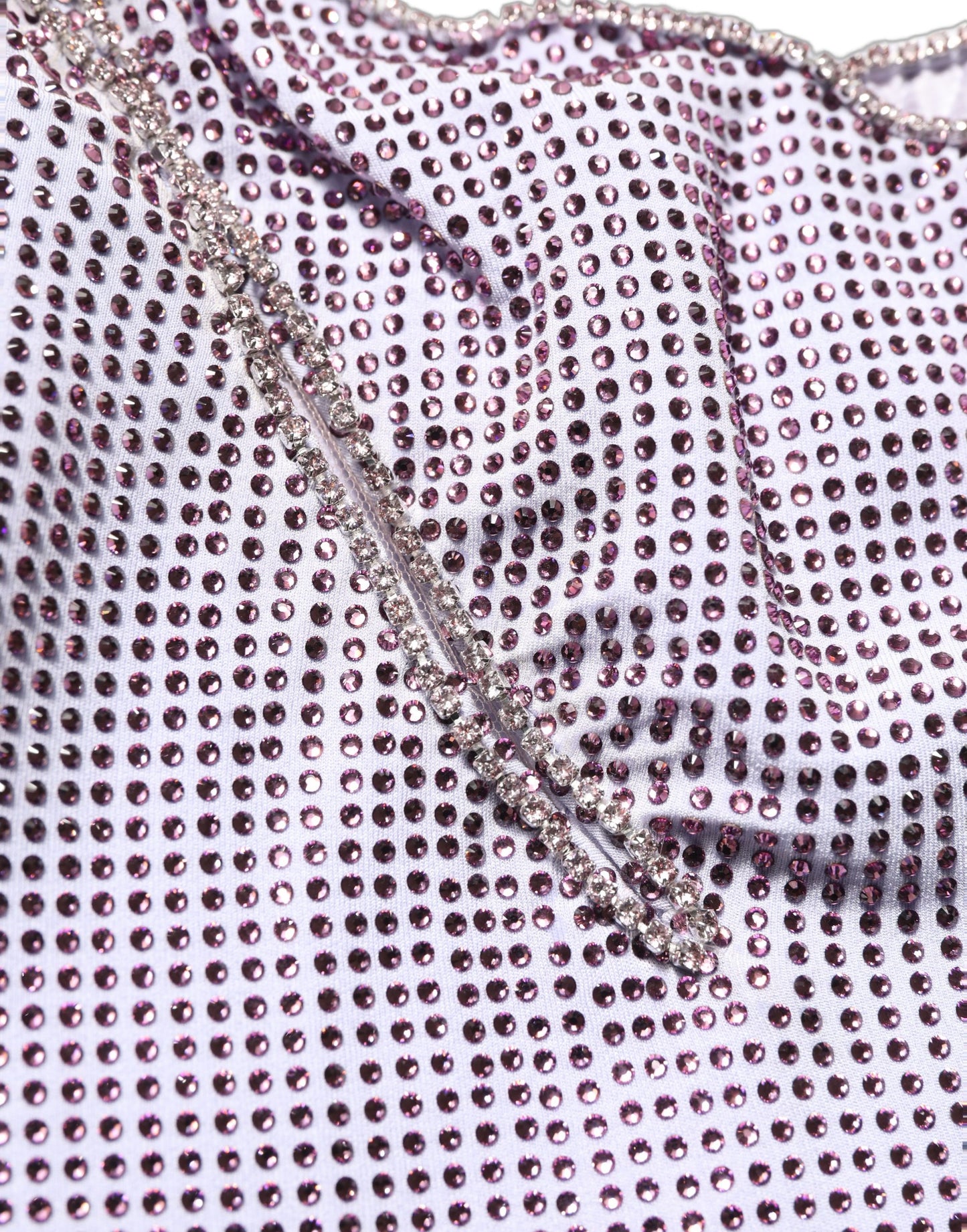 Purple Crystal OneShoulder EveningGown Dress