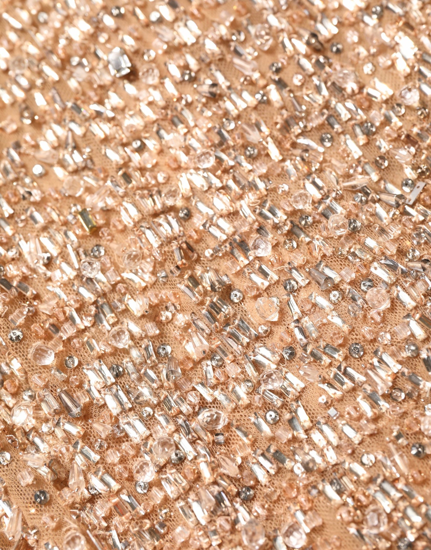 Brown Crystal Embellished Mermaid Gown Dress